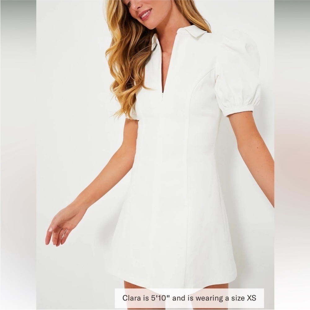 Hyacinth House White Front Zip Denim Mini Dress Size XXL